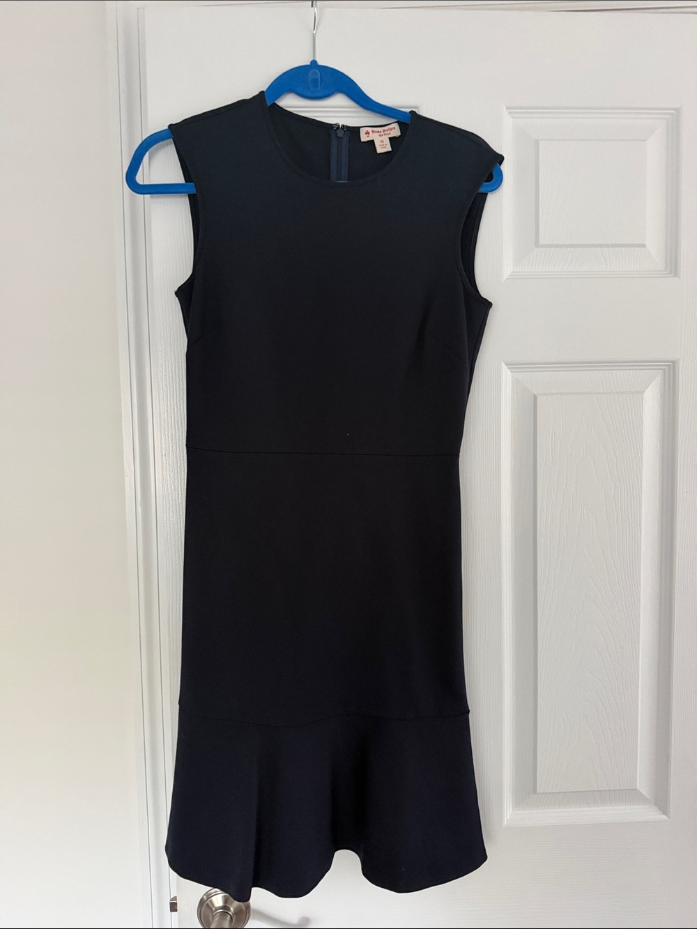 Brooks Brothers Red Fleece Sleeveless Sheath Dress with Flounce Hem